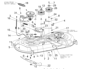 Deck Diagram and Parts List for XT1-LT46KH (13APA1CT210)(2019) Cub Cadet Lawn Tractor